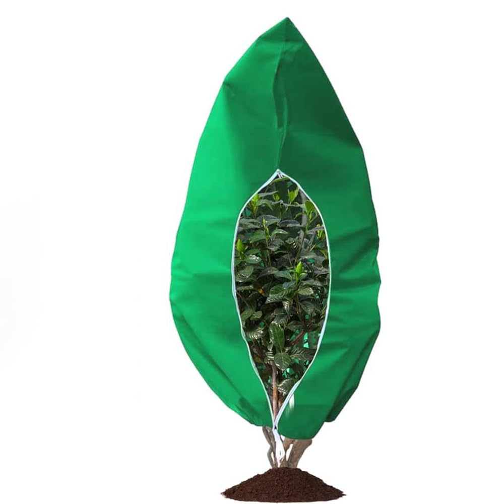 Pokrowce na rośliny, ochrona przed zamarzaniem, koce z zamkiem błyskawicznym, wielokrotnego użytku, zimowe, ochraniacze roślin, do ogrodu, 120 x 180 cm,1 sztuki
