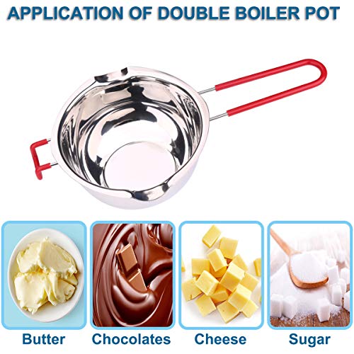 image for 680ML 304 Double Boiler Pot with Heat Resistant Handle,BOBIPRO Stainle