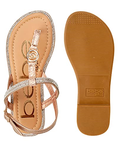 Image of bebe Girls' Sandals - Rhinestone Studded Snake Sandals with Medallion (Little Kid /Big Kid)