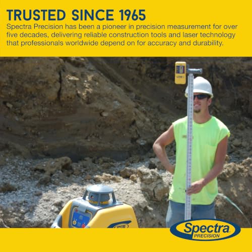 Image of Spectra Precision HR320 Laser Receiver with C59 Rod Clamp, Front & Rear LCD Displays, Loud Speaker, Waterproof