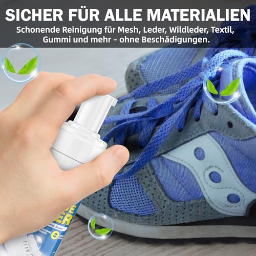 Tidybond Sneaker Reiniger Set – 200 ml Weißer Sneaker Cleaner Schaum für Schuhe – Tiefenreinigung & Schuhpflege für Sneaker, Turnschuhe, Leder, Gummi & Canvas