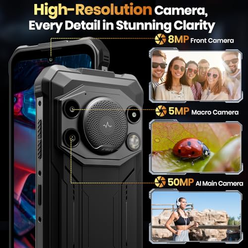 Image of FOSSIBOT F110Pro 5G -10000mAh Rugged Phone Android 15, MTK Dimensity 6300+ Smartphone 128dB Louder Speaker, 20GB+128GB -2TB Cell Phone, 6.745 inch FHD Display, 50MP Ai Camera, 5G Dual SIM
