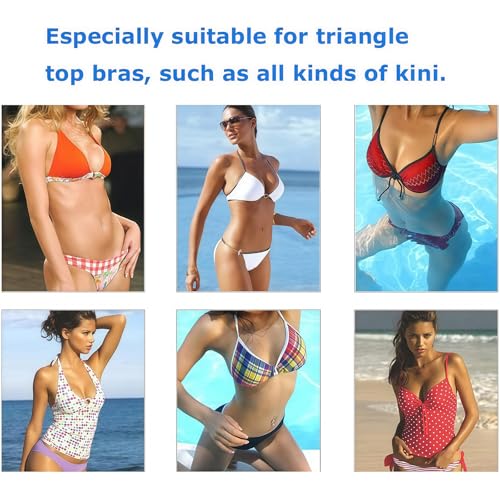 Image of ericotry 1 Pair Silicone Bra Inserts Waterproof Breast Enhancers Triangle Push Up Booster Pads for Swimsuit and Bikini (Transparent)