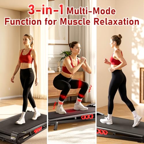 Image of FUNRAY Under Desk Vibration Walking Pad - 3 in 1 Vibration Plate Treadmill with Remote Control, Quiet Brushless with 5% Manual Incline, Portable for Home Office