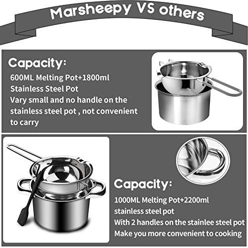 image for Marsheepy 1000ML/1QT Double Boiler Chocolate Melting Pot with 2.3 QT 3