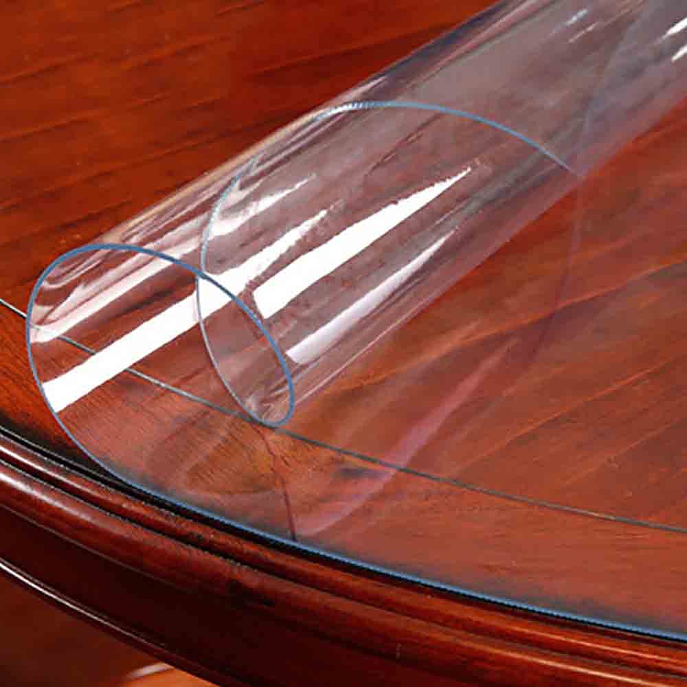 Round Clear Table Protector Tablecloth Cover Desk Top Pad Mat for Glass Furniture Kitchen Coffee (1mm Thick,19 inch Diameter)