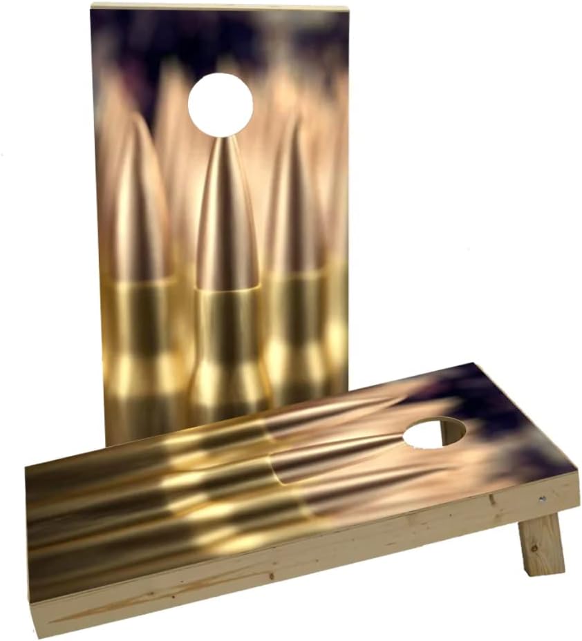 Brass Ammunition Custom Cornhole Board Game Set