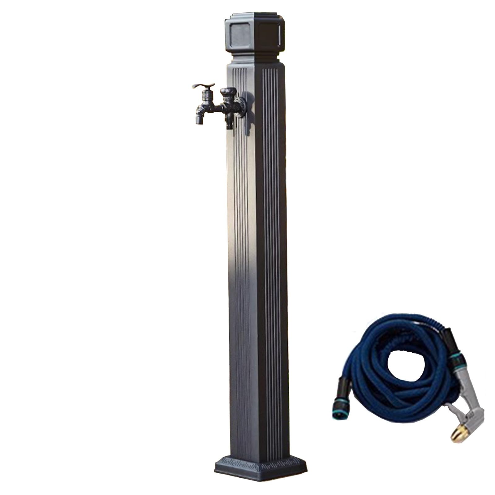 WOTZOV High Pressure Spray Gun Vertical Square Outdoor Faucet, Dual Garden Tap For Irrigation, Washing, Backyard & Farm Use - Durable & Efficient Water Column System，Large