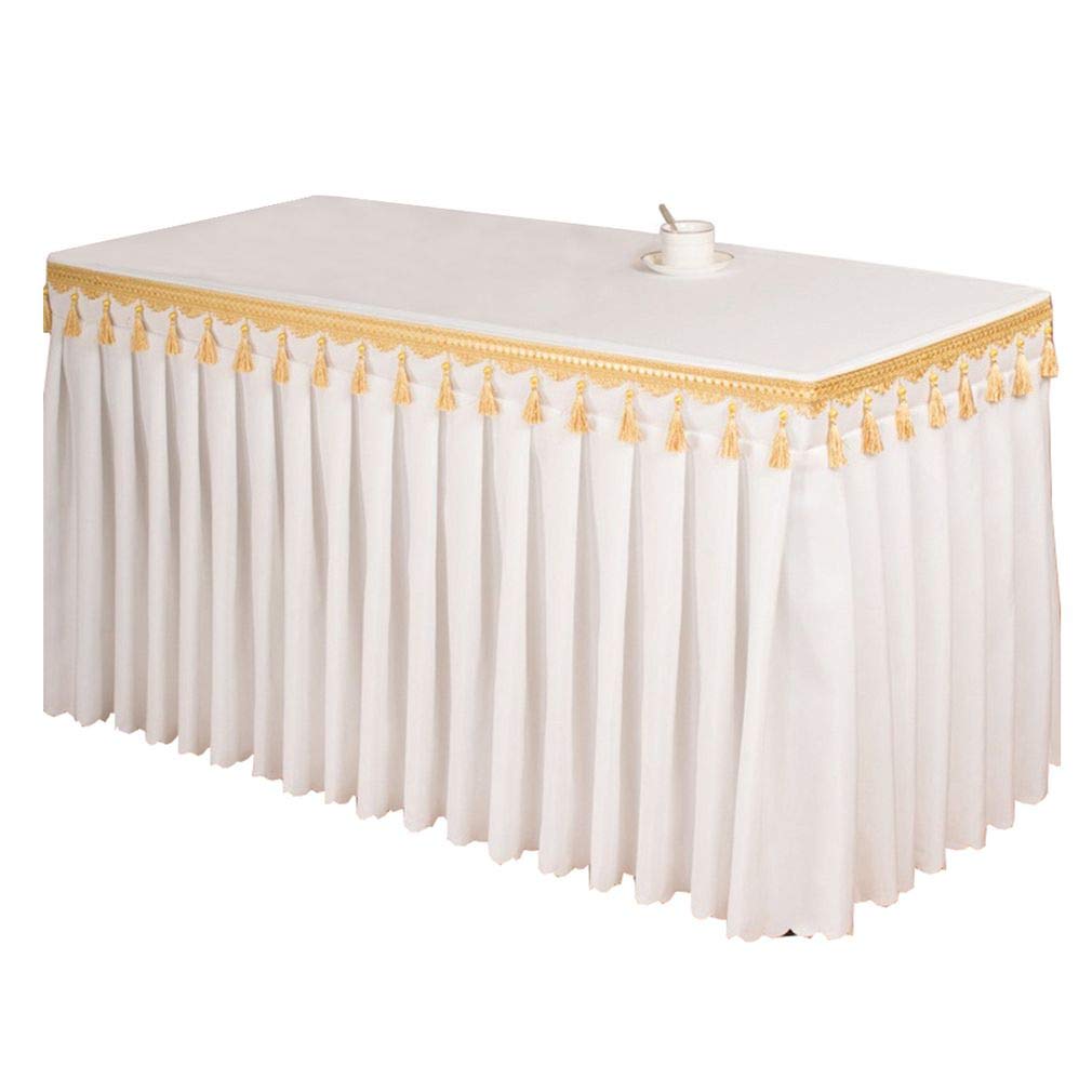 Pokrowiec na stół frędzel wisiorek obrus prostokątny wystawa stoły konferencyjne spódnica na bankiety biały 180 * 60 * 75 cm