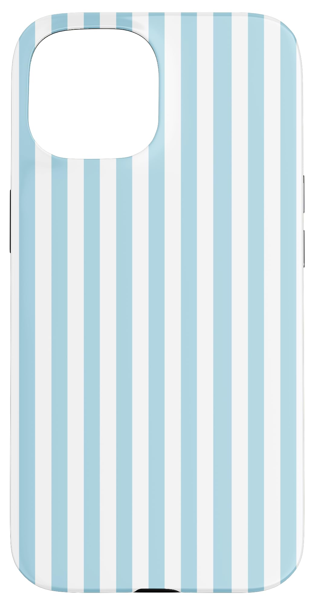 White and Light Blue Vertical Stripes Trendy Lines Case for iPhone 15