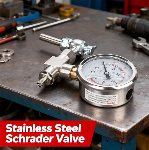 Image of 700PSI Nitrogen Shock Fill Kit High Accuracy No Loss Nitrogen Filling Tool with Extension for Schrader Valve Shock Fits All Shocks with Schrader Filling Valve