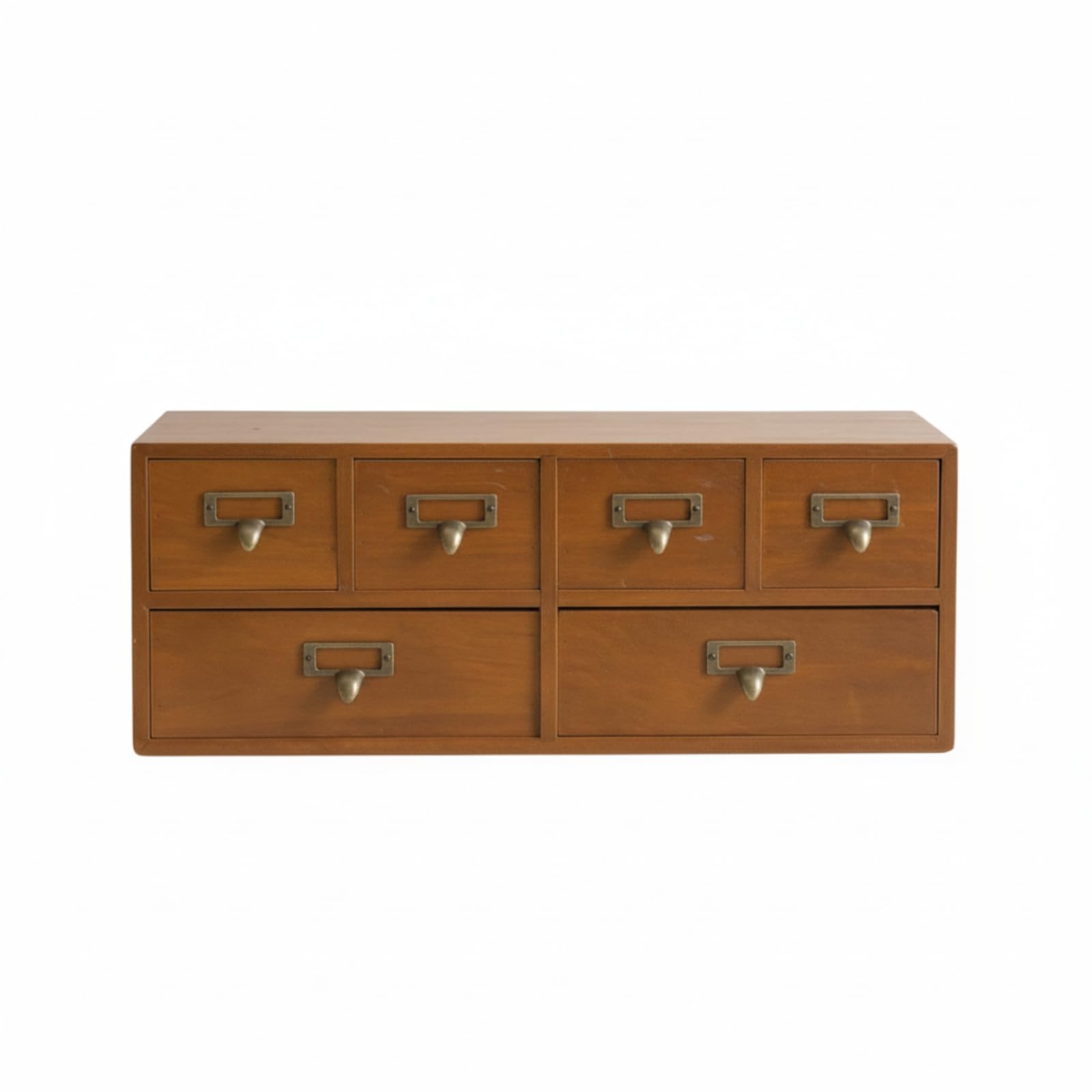 Cassettiera da Tavolo Compatto Mobile in Legno con Cassetti Cassettiera con Scomparti per Artigiani, Scrivania, Toeletta, Sei Cassetti Grandi E Piccoli