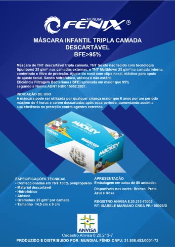 Máscara Fenix Infantil Mickey and Friends 40 unidades