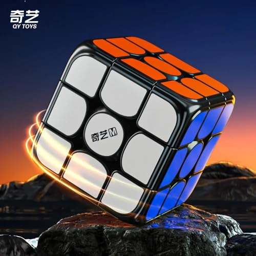 Image of HAWKISTER Qiyi AI Smart Cube 3X3 Speed Cube Magnetic Stickerless, QY 3X3X3 Cube With Bluetooth Intelligent Tracking Of Timed-Motion Steps With App, Black Base, 3+ Years