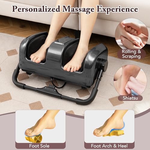 Image of ARLIME Foot Massager with Heat, Deep Kneading Shiatsu Massager Machine for Plantar Fasciitis Pain Relief Neuropathy Muscle Arm Relaxation, Foot and Calf Massager Gifts for Adults (Grey)