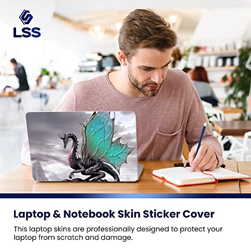 Image of LSS 17 17.3 Inches Laptop Notebook Skin Sticker with 2 Wrist Pads - Reusable Cover Protector Vinyl Sticker Cover Decal Fits 17 inch - 19 inch HP Asus Acer Samsung - Dragon Pattern