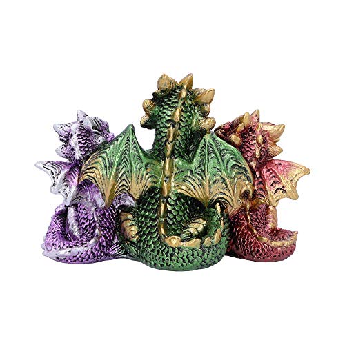 Nemesis Now U5026R0 Tales of Fire Reading Book Dragon Figurine, Polyresin, Multi-Coloured, One Size, Retro-tri Color - Image 2