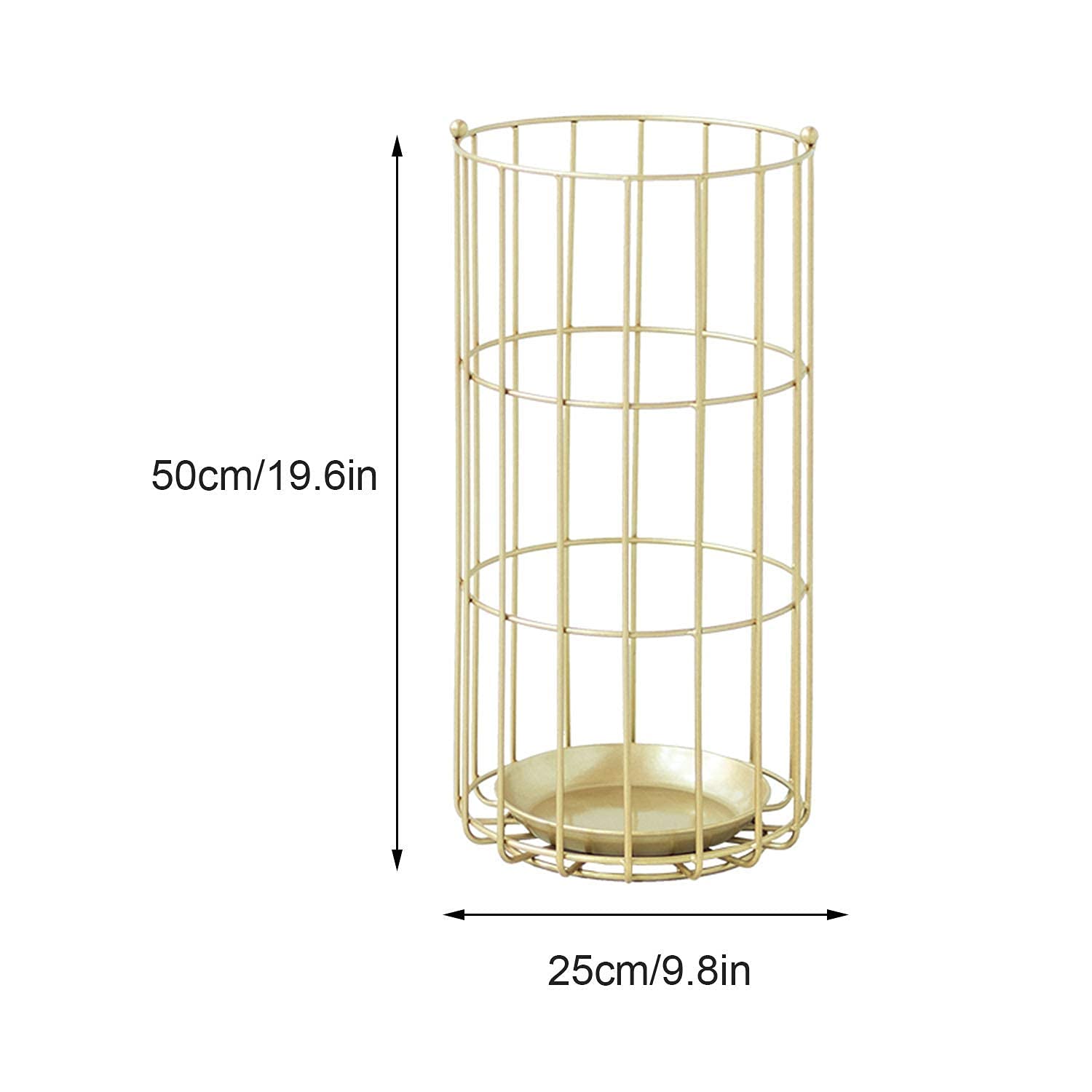 Portaombrelli in Metallo, Elevata stabilità Circolare, Grande capacità, Design Moderno ed Elegante, Pratico complemento d'arredo, 50x25 cm