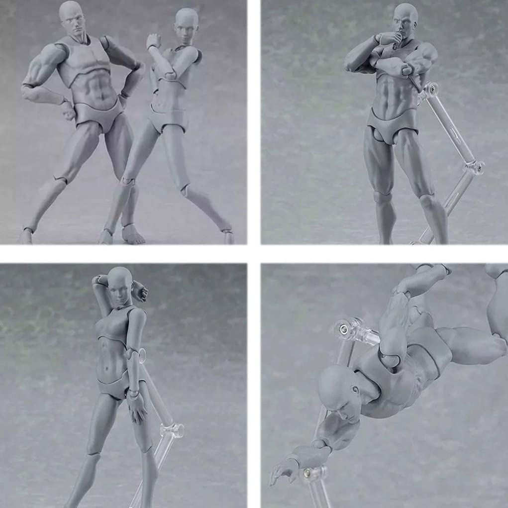 Figure da disegno Modello 2PCS 14 cm Maschio Femminile Action Figure Poseable Disegno Manichino Modello di Body Painting per Artisti Casa Utensili da Cucina