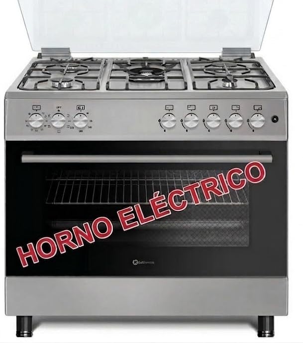 SOLTHERMIC F9L50E5RI COCINA GAS CON HORNO ELECTRICO INOX/ANCHO 90 CMS / 5 FUEGOS/HORNO PANORAMICO 115 L. / SISTEMA DE SEGURIDAD FFD/ENTREGA A DOMICILIO