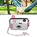 35 mm Disposable Film Camera, Retro One Time Use Film Camera with 28MM F/9 Lens, Reusable Lightweight Vintage Cam for Kids (White Pink)
