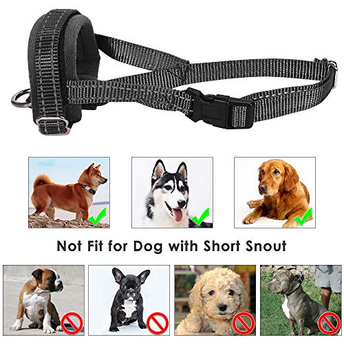 Slowton Soft Dog Muzzle, Adjustable Padded Nylon Muzzle For Large Medium Dogs Anti Chewing Barking Biting, Allow Dog Pant & Drink (Black, L) #TOP6