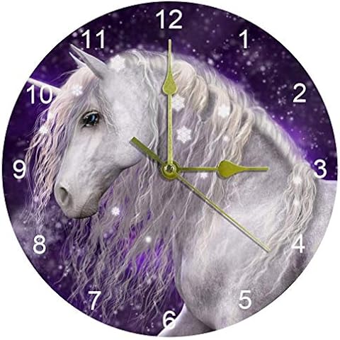 Reloj de pared de unicornio morado Eslifey Cover