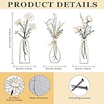 Pigort 3 Pieces Metal Flowers Wall Arts - Rustic Farmhouse Decor Beige Minimalist Flower Wall Decors for Living room Bathroom Bedroom Dining Room-Housewarming Gifts (Beige, Vase-C) - Image 2