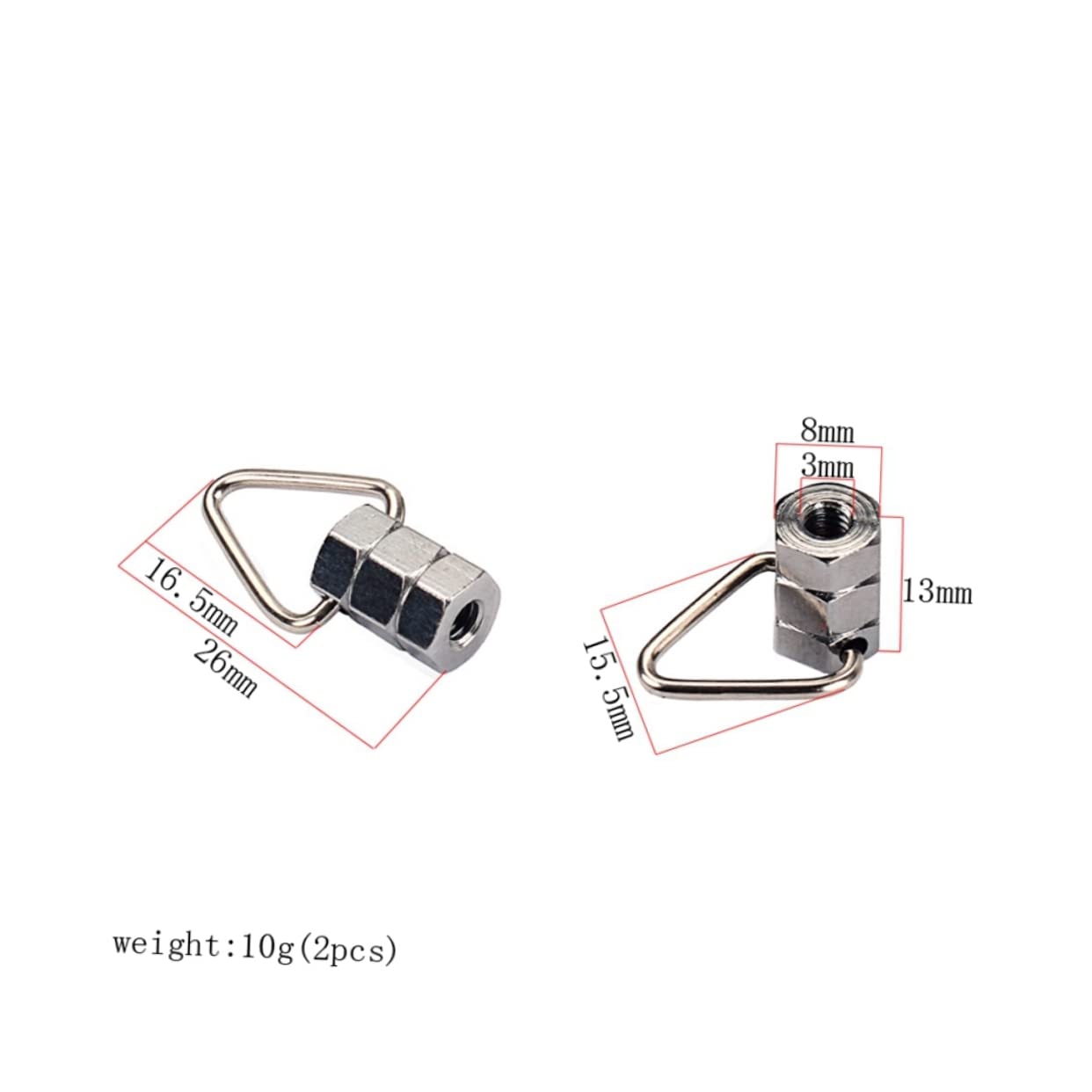 Yardwe Banjo Strap Lock Button Banjo Strap Clip Banjo Hardware Metal Banjo Strap Locks for Secure Fit Silver Finish 2 Pack