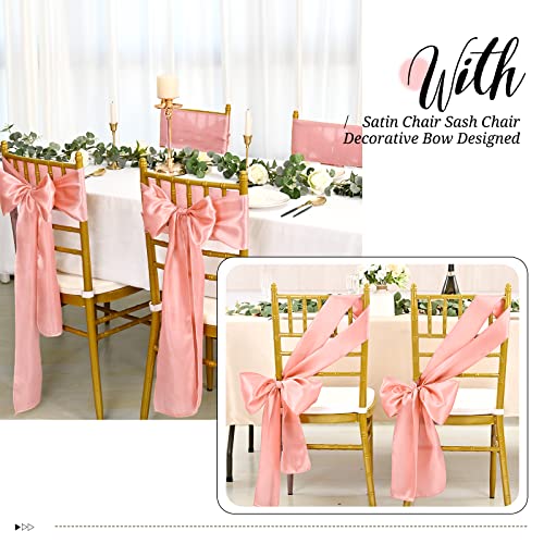 Pesonlook 50 Pcs Rose Gold Satin Chair Sashes Ties, 7×108inch by Pesonlook - Image 5