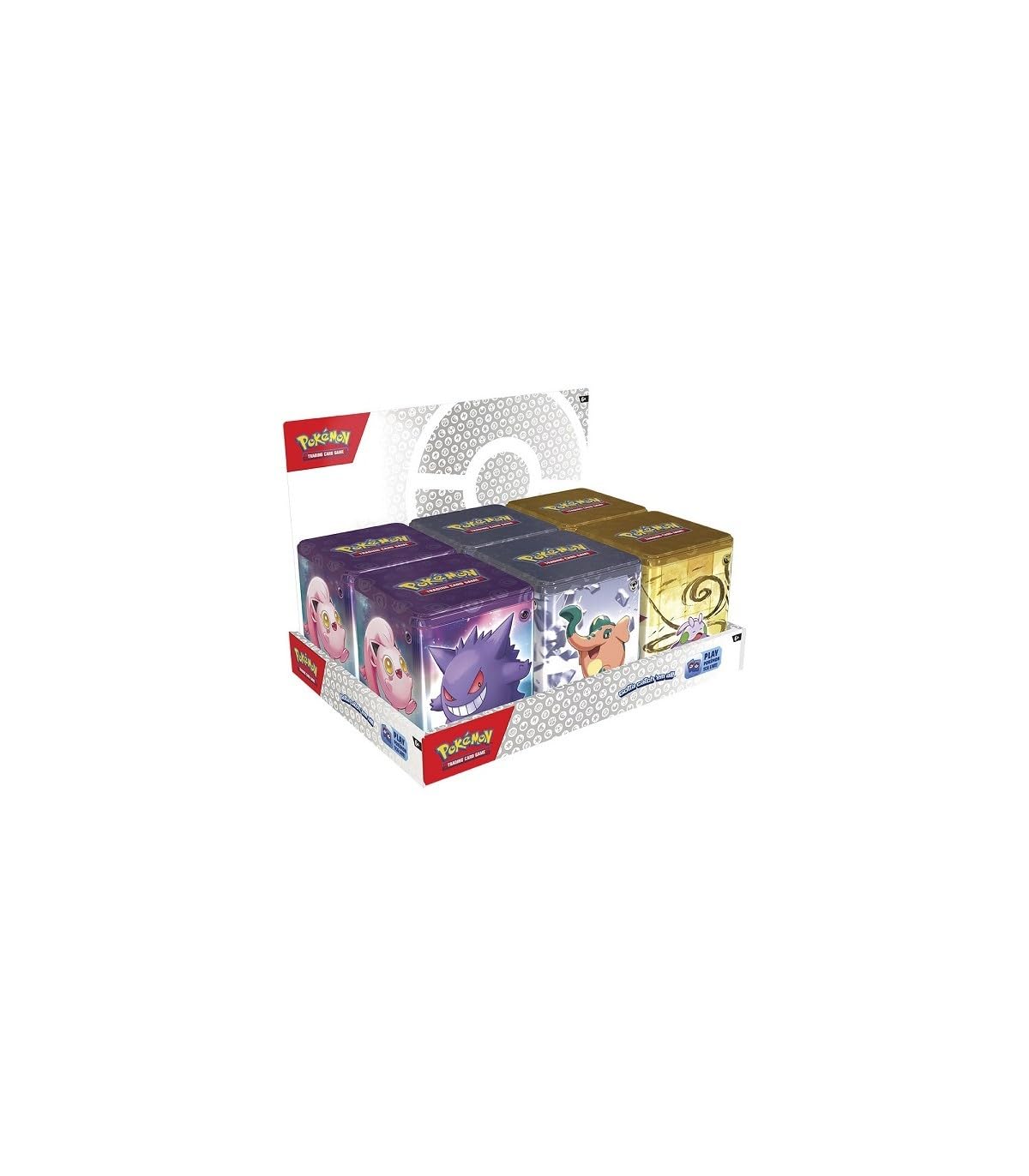BANDAI Juego de Cartas Pokémon TCG: Stacking Tins Q1 2024 Assort Escarlata y Purpura: Caja Metalica (Español), Juego de Cartas Pokémon: Emprende Tu Viaje como Entrenador, PC50468 Multicolor