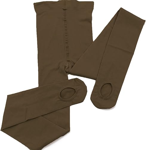 Miniatura 6 de DANCEYOU Mallas de baile para mujer, 2 pares de mallas de ballet convertiblescon pies para niñas, leggings opacos para niños pequeños, niños y