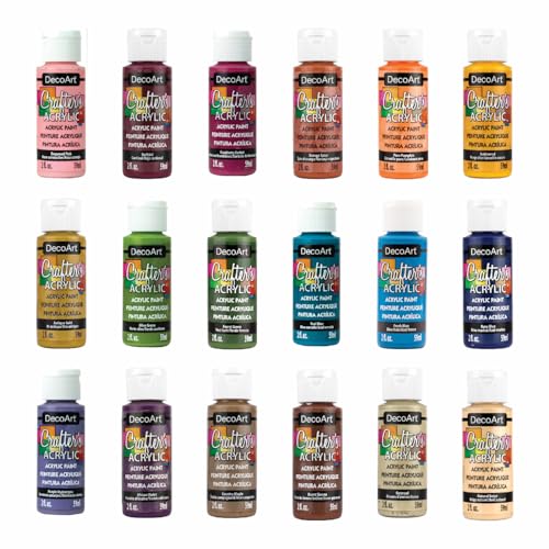 DecoArt Crafter’s Acrylic Fall Colors Paint Set, 18 (2 fl oz/59 m...