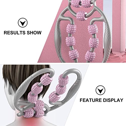 TOMOO 4 ruedas masajeador muscular con pinzas circulares para piernas - masajeador muscular 360° para piernas, cuello, manos, brazo, relajante muscular para deportes al aire libre, yoga y musculación (9 ruedas) miniatura 4