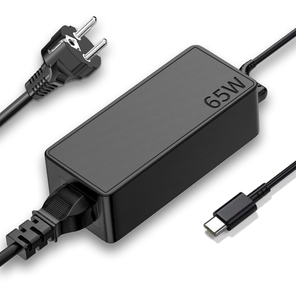 Alimentatore USB C 65W Caricatore compatibile con Lenovo ThinkPad X1 Carbon/Yoga/T14/T15/T470/T480/T490/T590/E580/E590/E595/E14/E15/L14/L15/X280/X380, IdeaPad,C740/720/730/910/920e/Chromebook TYPE C