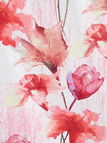 Image of Home Sizzler Abstract Flower 4 Piece Maroon Window Curtain, 5 feet