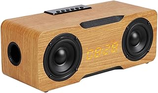 Hemobllo Speaker Alarm Clock alarm clock speaker LED Digital Clock Speaker Clock Compact Clock speakers for desktop wooden alarm clocks wood alarm clock Wooden Clock Speaker LED Clock Gift