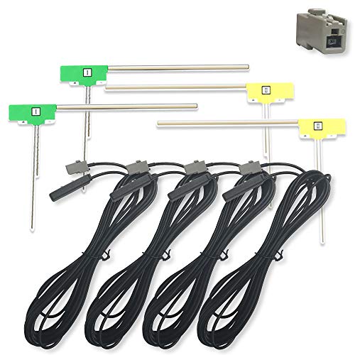 クラリオン アルパイン L型 フィルム アンテナ 4枚 GT13 コード 4本 セット 高感度 ナビ 載せ替え 補修 などに 4CH 地デジ フルセグ エレメント ブースター ケーブル clarion ALPINE