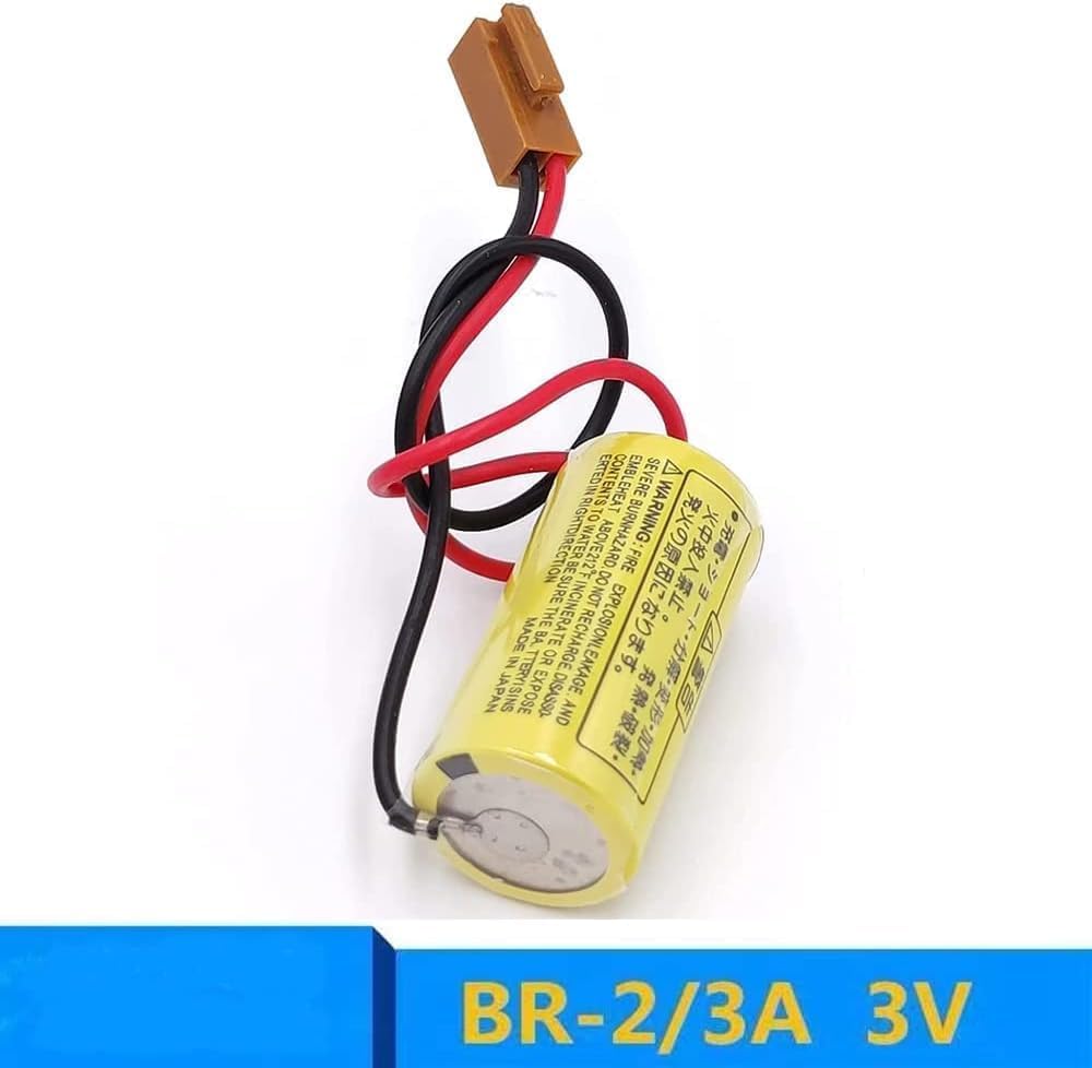 <- Pack of 4 -> br-2/3a 3v BR-2/3ASSP 1600mAh Lithium Battery br17335 for FANUC A98L-0031-0006 System Battery with Brown Plug