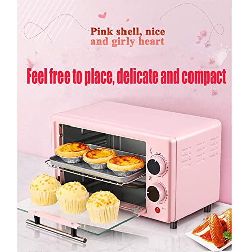 LJXX Mini-oven, pizzaoven, grilloven, oven, huishoudelijk koken, multifunctioneel, automatisch, mini-elektrische oven, convectie, toonbank, broodrooster, oven, roze - Afbeelding 8