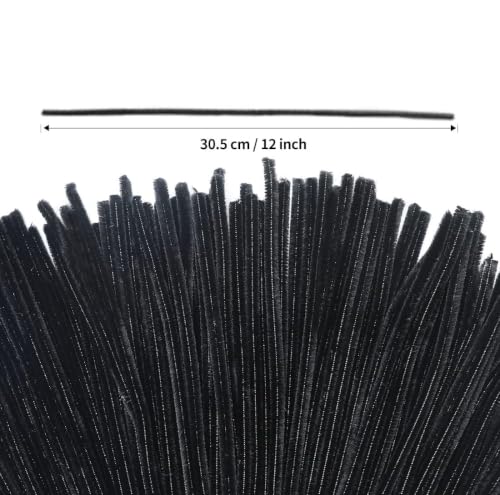 Image of Pipe Cleaner 100pcs for Hobby Craft, Scrapbooking, DIY (Black) | Flower Making, Kids Craft Supplies, School Projects, Home & Party Decor