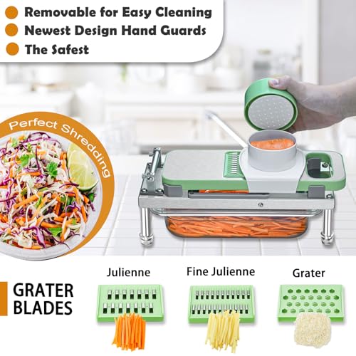 Stainless steel Vegetable Chopper, Veggie Chopper With 10 Blades, Onion Dicer with Container, Food Cutter & Grater Mandoline Slicer - Image 5