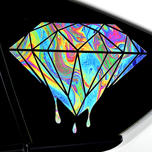 Diamond Sticker, Swirling Colorful Dripping Paint Sticker, Vinyl Car Laptop Graphic