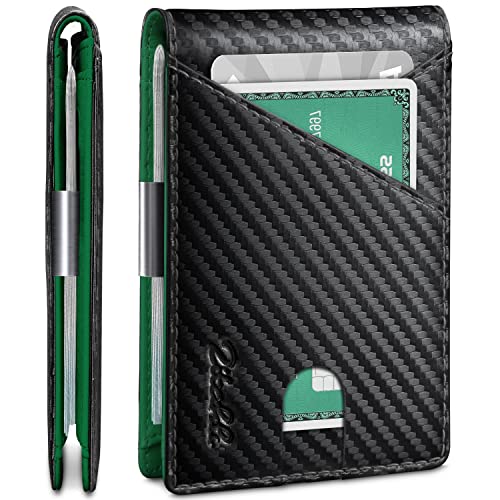 Image of Zitahli Slim Wallet for Men,RFID Blocking Leather Bifold with Money Clip | Minimalist Front Pocket Design, Holds 12 Cards, RFID Protection, Gifts for Men on Birthdays, Father's Day, and Christmas