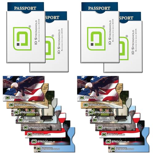 Image of RFID Blocking Credit Card Sleeve Protectors - USA Made Slim Wallet Inserts for Credit Cards, Debit Cards & ID Protection (20, Patriot - 20 Pack)