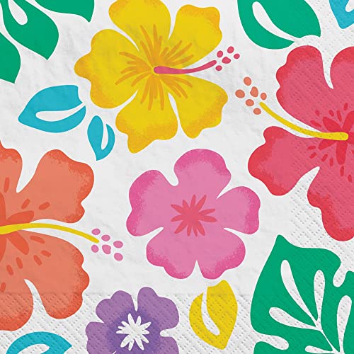 Multicolor Hibiscus Beverage Napkins (5