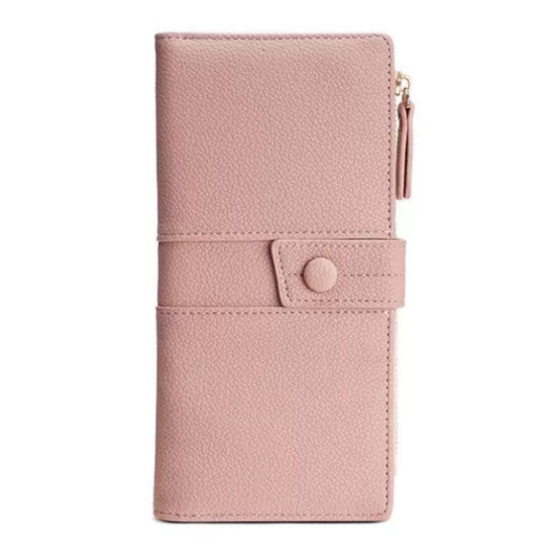 flymann Women Wallet Slim | English Color Bifold Long Purse Clutch | Phone,Cash,Coin, Credit Card Holder, with Zip Pocket for Girls and Ladies (Pink)-picture-35