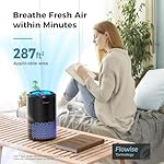 AROEVE Air Purifiers for Bedroom Home, Air Purifier For Smoke Pollen Dander Hair Smell Air Cleaner with Sleep Mode Speed Control For Bedroom Office, MK01- Black(Available for California) - Image 2