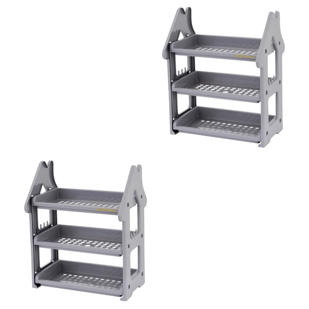 FOMIYES2pcs desktop storage rack bathroom plastic kitchen rack bathroom organizer kitchen holder Castor kitchen shelf Small house