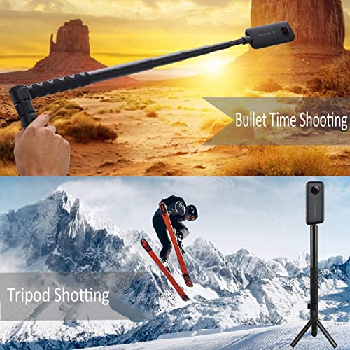 Image of Handheld Camera Selfie Stick and Tripod for Insta360 Bullet Time Bundle,Compatible with Insta360 X3 / One X2 /One RS /One R /One Accessories